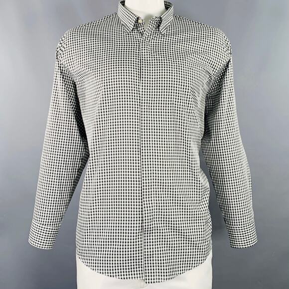 OUR LEGACY Size 44 Black White Gingham Polyester One Pocket Long Sleeve Shirt - Picture 1 of 7